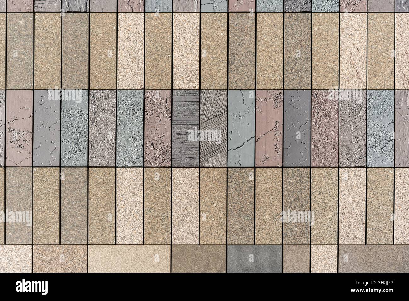 Texture di sfondo a mattoni in ceramica con piastrelle di pietra per rendering 3D e design di interni, alta risoluzione Foto Stock