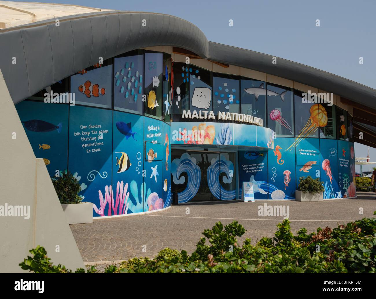 L'Acquario Nazionale di Malta fuori dalle immagini dell'ingresso principale. Foto Stock