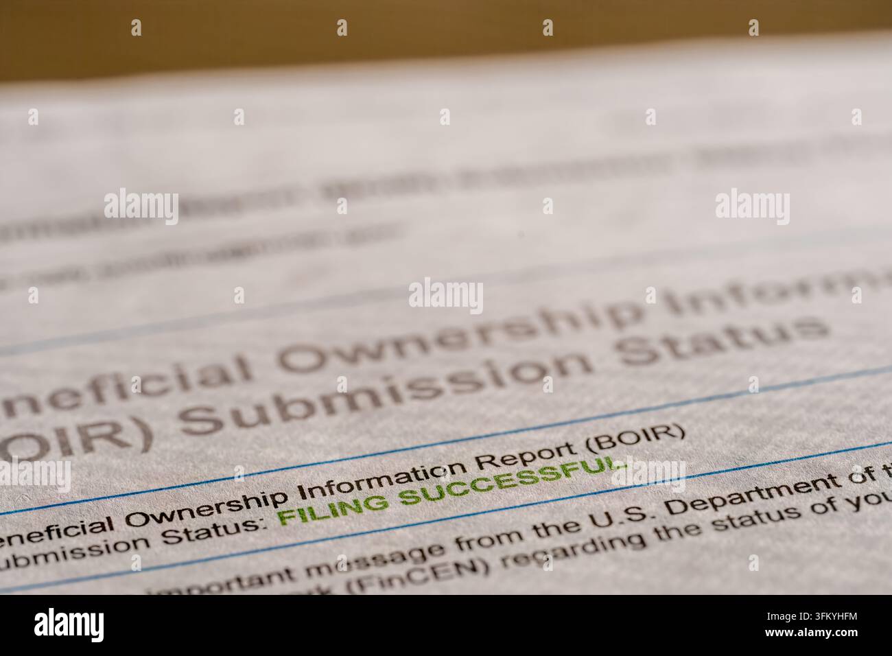 Sioux Falls, South Dakota, Stati Uniti d'America - 1.28.2025: Avviso di successo del deposito da parte del BOIR Foto Stock