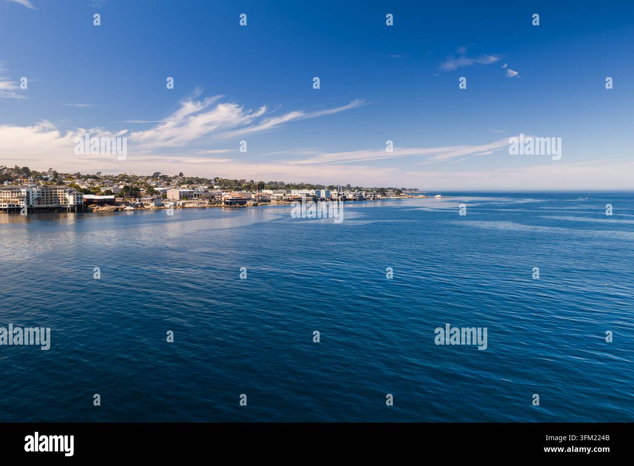 Vista aerea della costa e della baia di Monterey in California Foto Stock