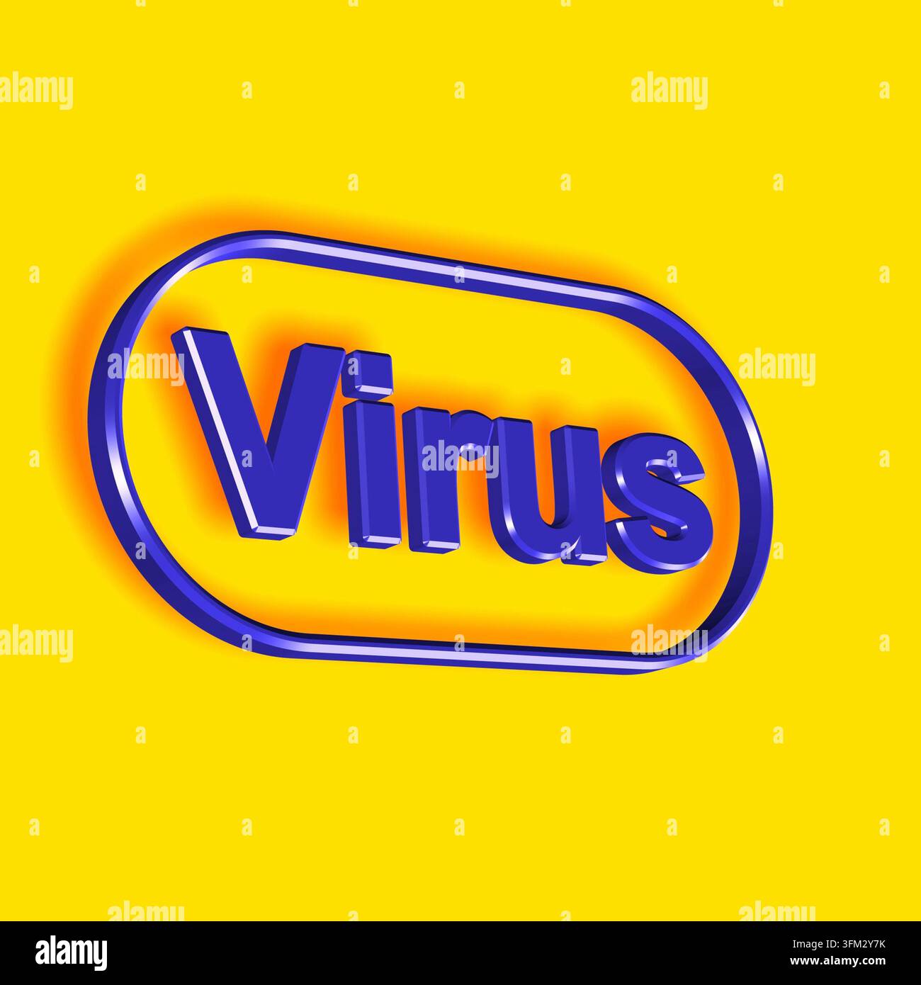 Virus - parola o testo come illustrazione 3D, rendering 3D Foto Stock