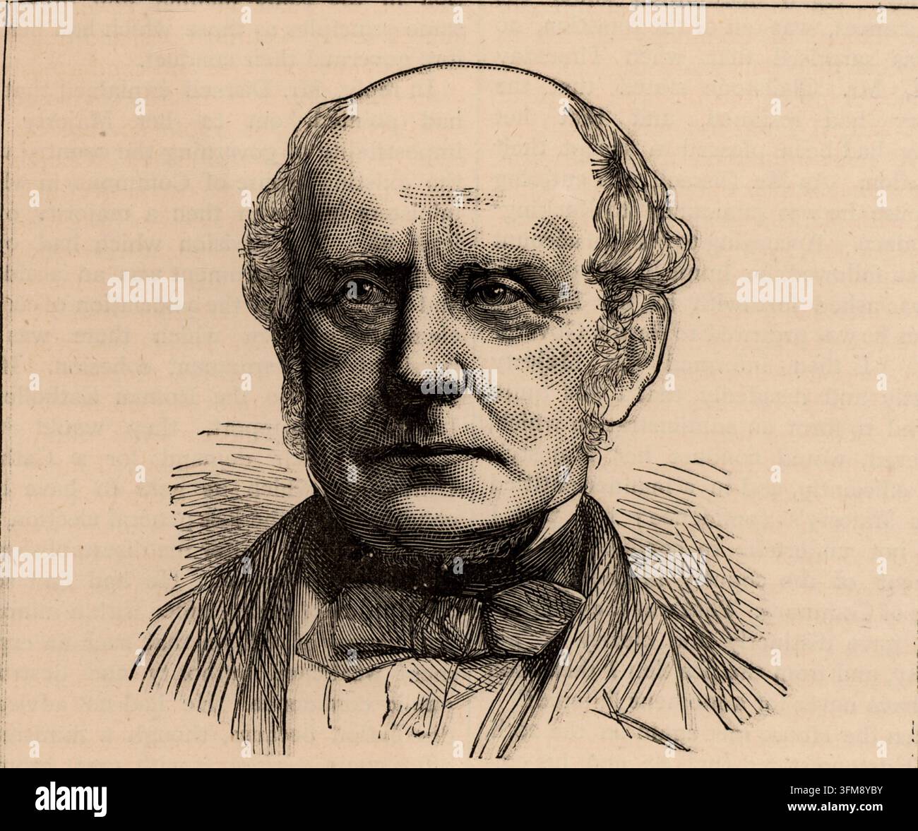 Un'incisione che raffigura Charles Francis Adams (1807–1886), avvocato, politico e diplomatico americano. Nato a Boston, Massachusetts, è stato ministro degli Stati Uniti nel Regno Unito dal 1861 al 1868, dove ha giocato un ruolo fondamentale nel mantenere la neutralità britannica durante la guerra civile americana. In seguito è stato uno degli arbitri chiave nella risoluzione delle rivendicazioni Alabama tra il 1871 e il 1872. Questo ritratto è stato pubblicato in Cassell's Illustrated History of England. c.1880. Foto Stock
