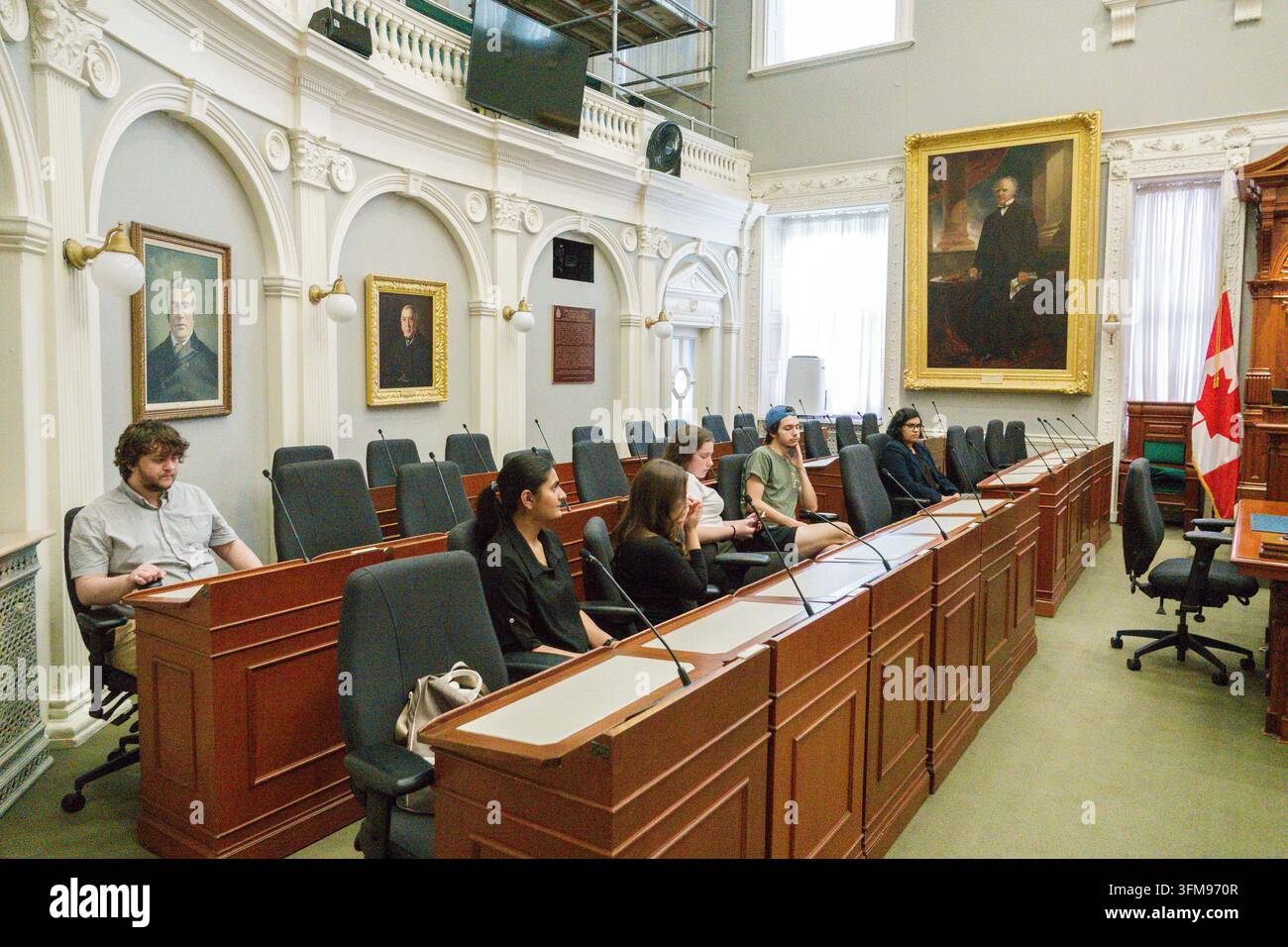 Halifax Nuova Scozia Canada, Hollis Street del centro città, Province House, Legislatura della Nuova Scozia, Camera di Assemblea, camera legislativa, sala assembleare, governo Foto Stock