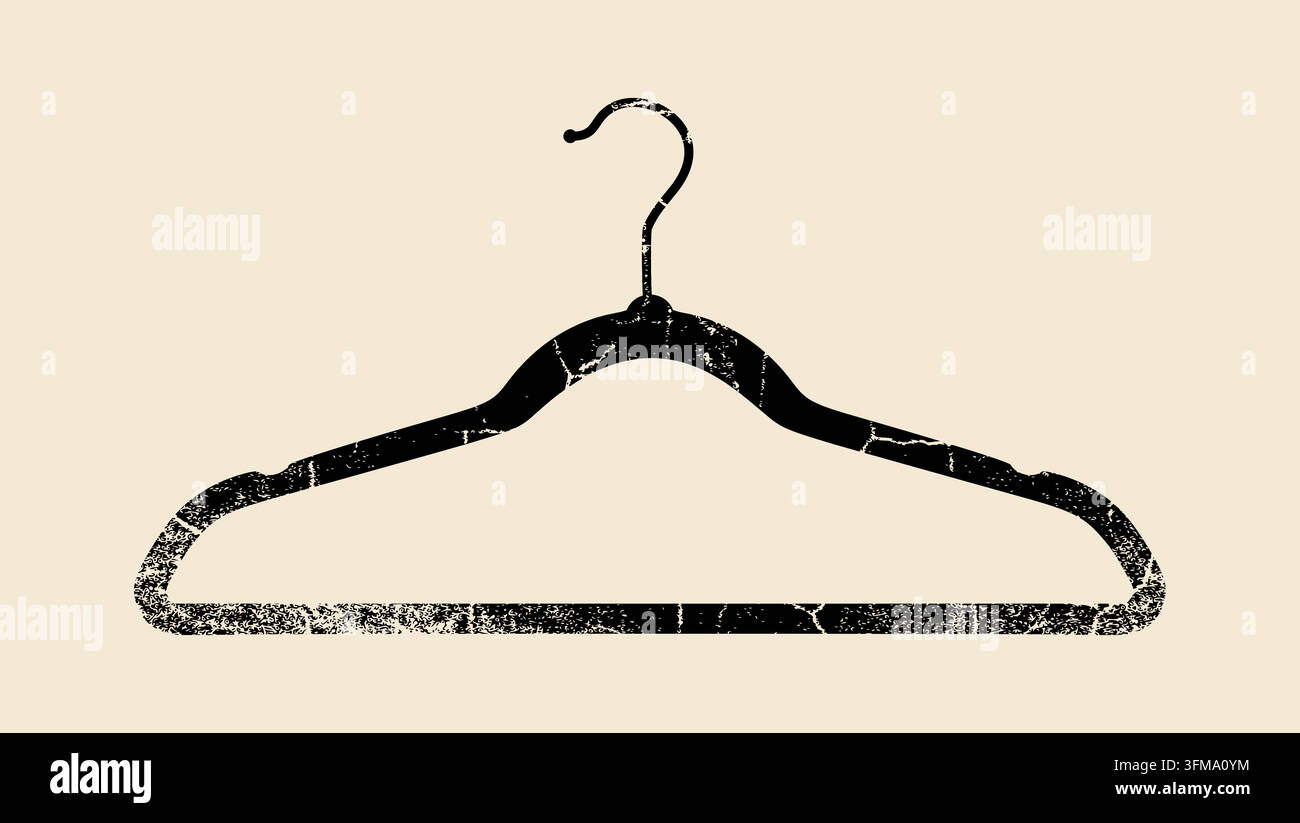 Appendiabiti antiscivolo premium, silhouette vettoriale isolata nera Illustrazione Vettoriale