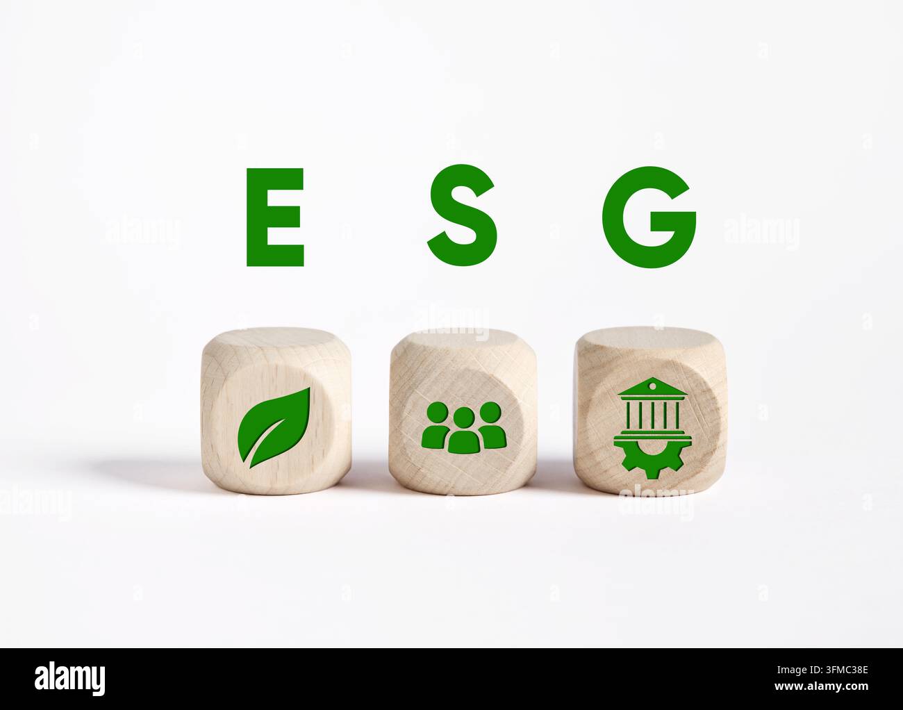Concetto ESG ambientale, sociale e di governance, che rappresenta il successo degli affari sostenibili e degli investimenti etici Foto Stock
