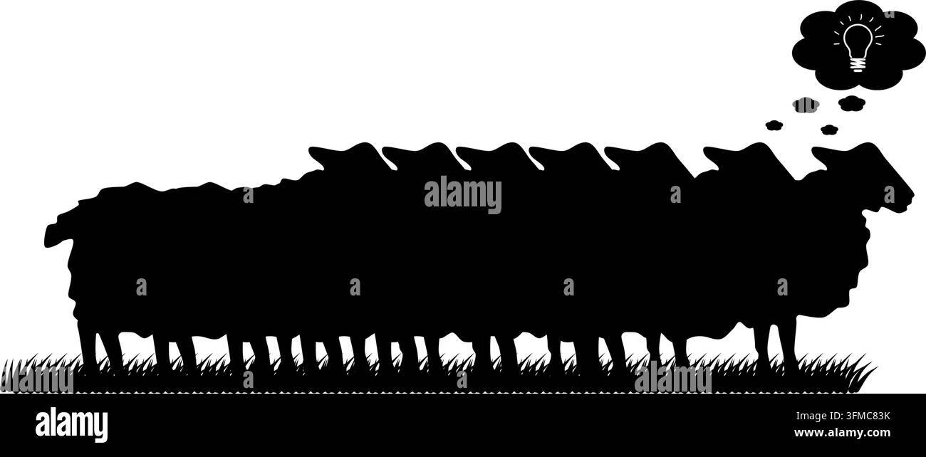 Istinto gregario, silhouette vettoriale isolata nera Illustrazione Vettoriale