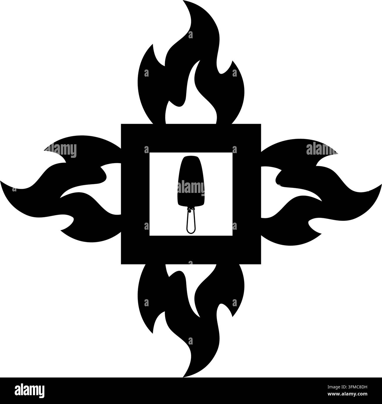 Firewall di rete, silhouette vettoriale isolata nera Illustrazione Vettoriale