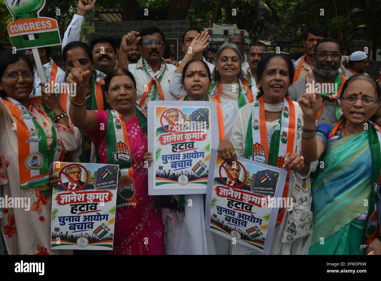 Mumbai-India-29 settembre 2026: rapporti su presunte irregolarità nel processo SIR, il Congresso ha organizzato una protesta contro la Commissione elettorale dell'India Foto Stock