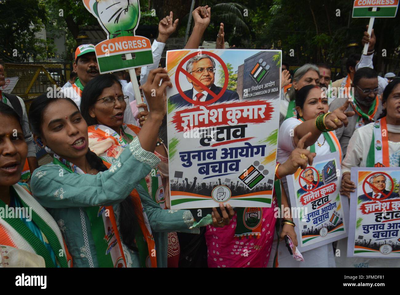 Mumbai-India-29 settembre 2026: rapporti su presunte irregolarità nel processo SIR, il Congresso ha organizzato una protesta contro la Commissione elettorale dell'India Foto Stock