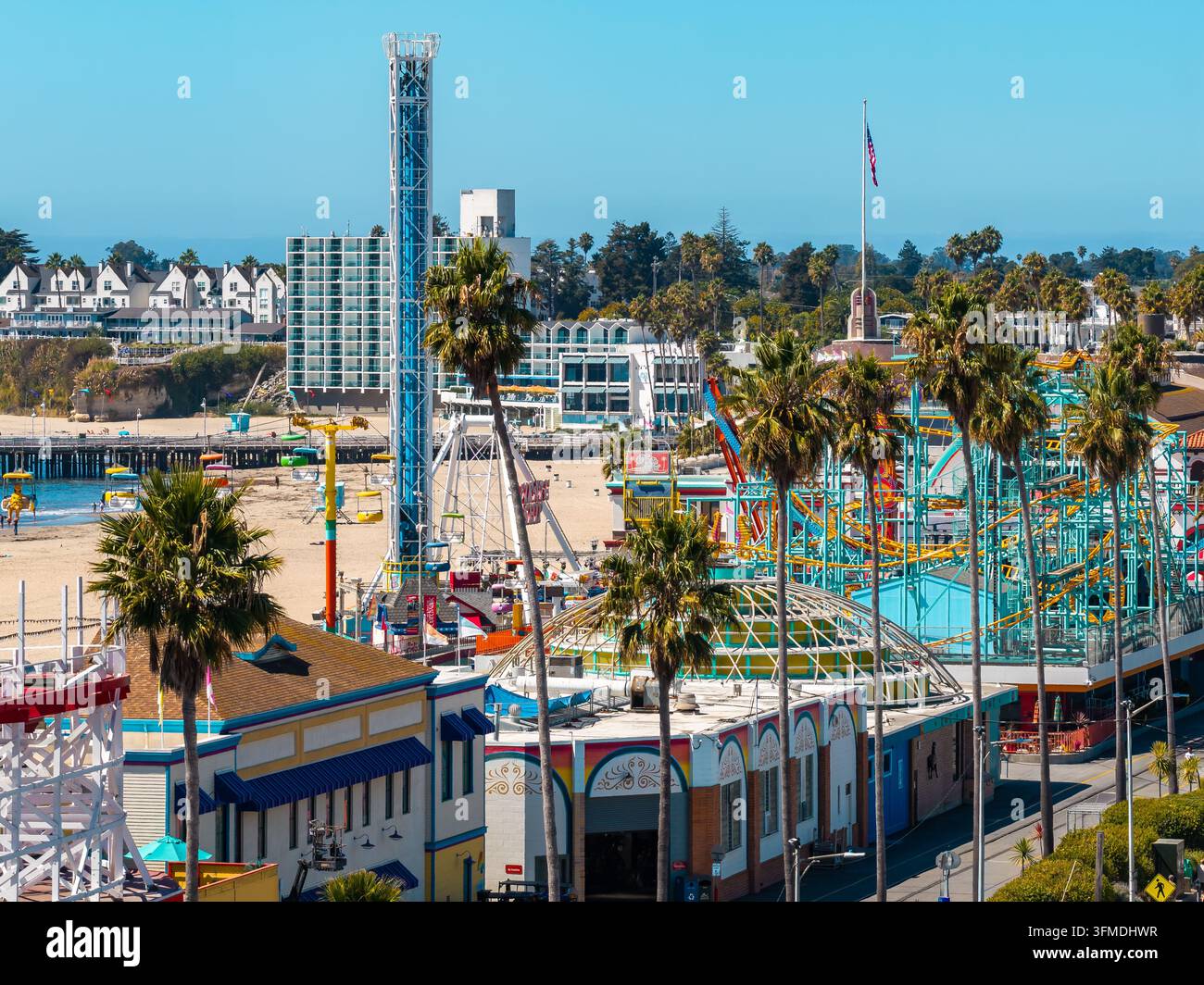 Parco divertimenti Santa Cruz Beach Boardwalk in California Foto Stock
