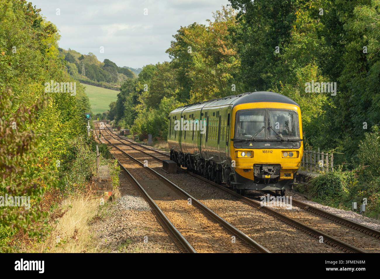 Classe GWR 165 in avvicinamento a Dorking Deepdene con un servizio per Reading Foto Stock