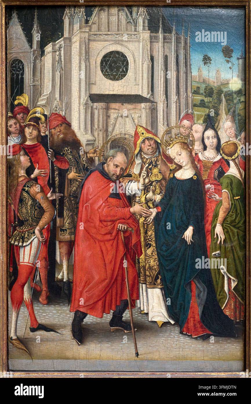 Sponsalizio della Vergine, Maestro della Veduta di Santa Gudula (Bruxelles, attivo 1470-1490), Musée Old Masters Museum, Bruxelles, Belgio Foto Stock