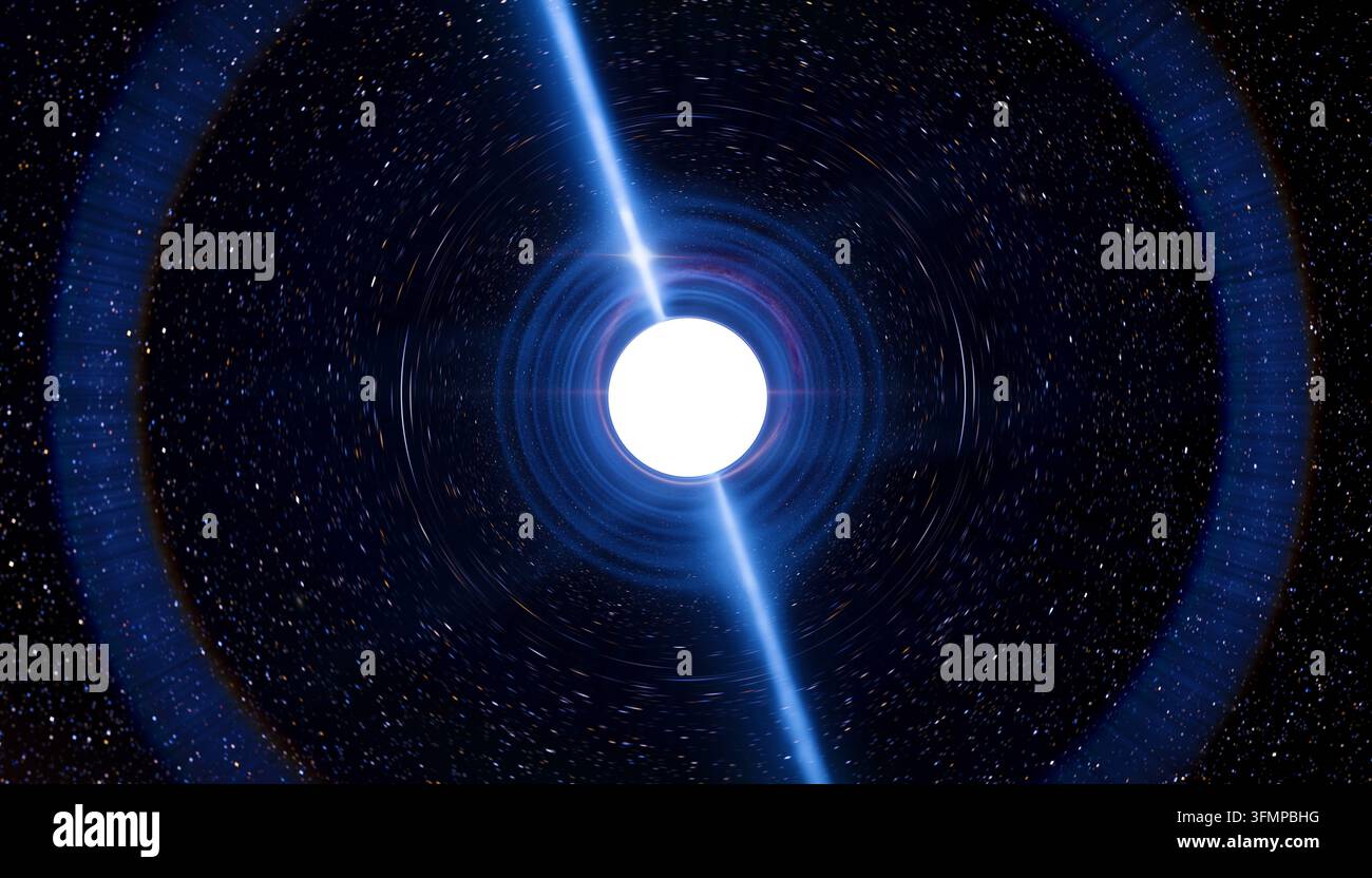 Il magnetar SGR 1806-20 è una stella di neutroni ultra-magnetizzata situata a circa 50.000 anni luce nella costellazione del Sagittario. Foto Stock