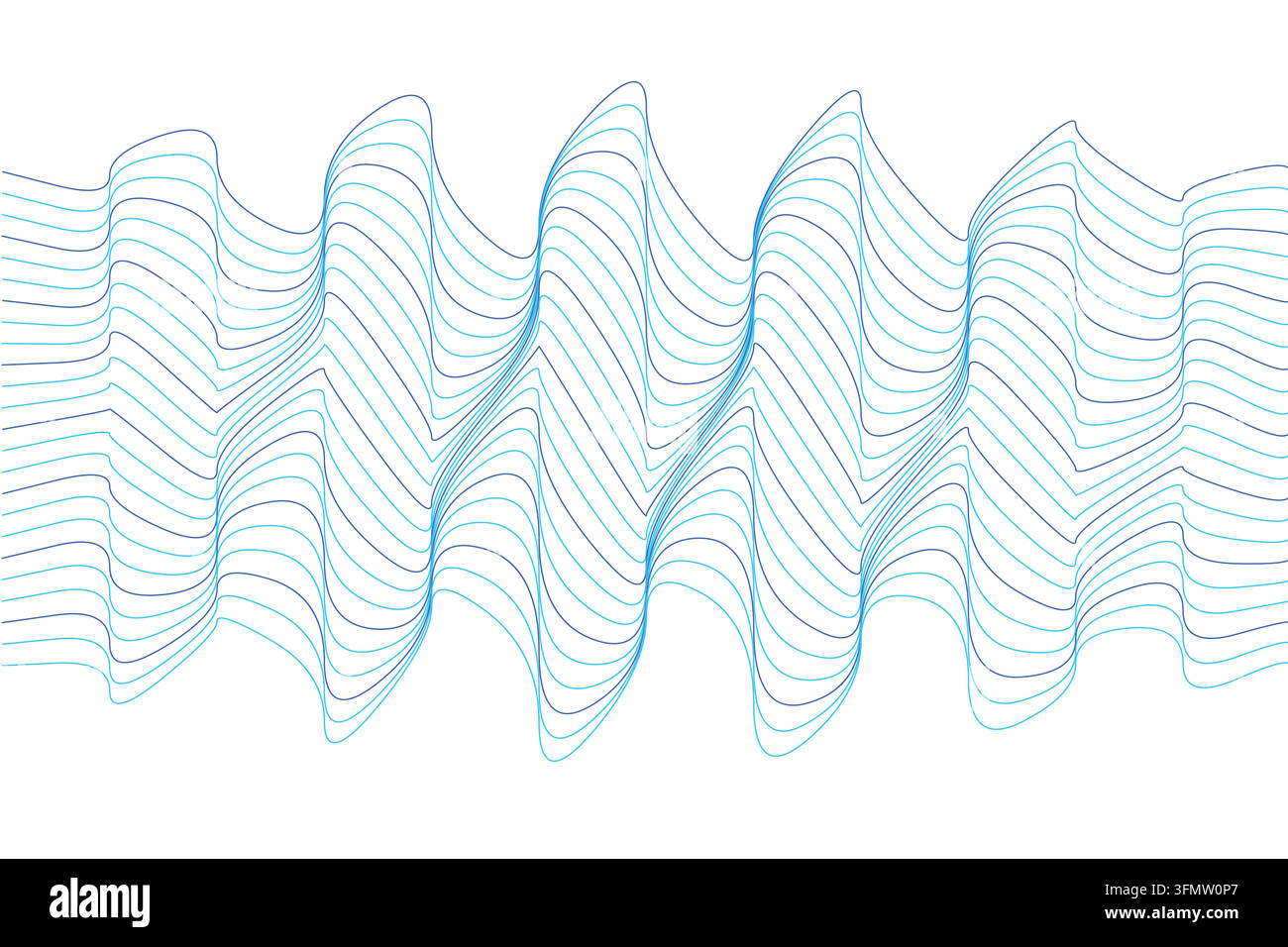 Sfondo astratto a linee fluenti con onde blu curve, movimento dinamico e design geometrico minimale Illustrazione Vettoriale