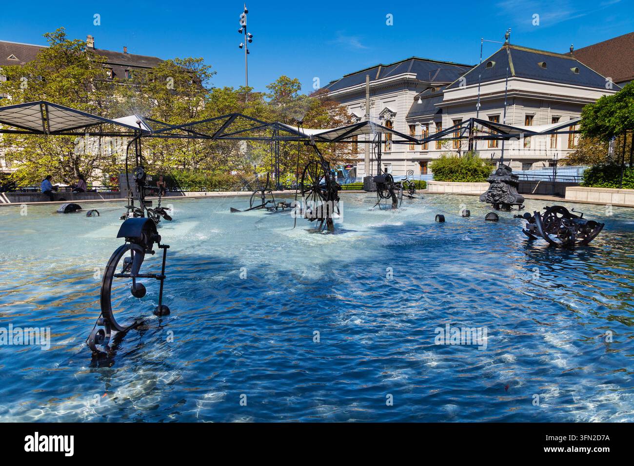 La fontana di Tinguely di Basilea, in Svizzera Foto Stock