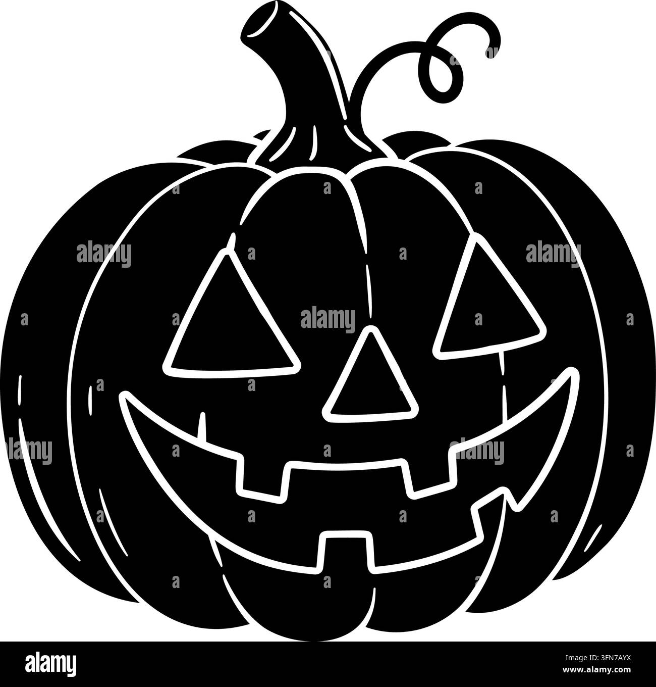 Decorazione di zucca di Halloween Design di icone cartoon Illustrazione Vettoriale