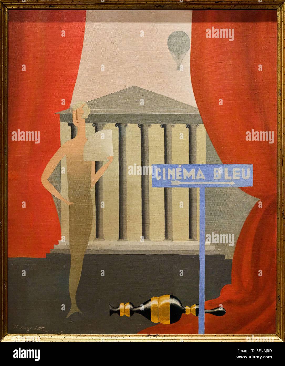 Cinéma bleu, 1925, René Magritte (Lessines 1898 - Bruxelles 1967), Musée Magritte Museum, Bruxelles, Belgio Foto Stock