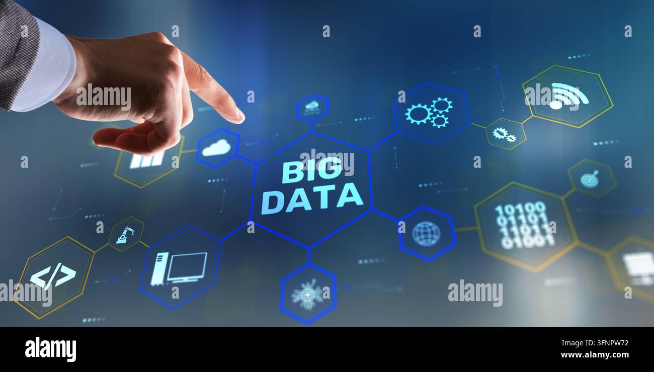 Piattaforma di analisi Big Data per approfondimenti aziendali e decisioni basate sui dati con interazione dell'utente Foto Stock