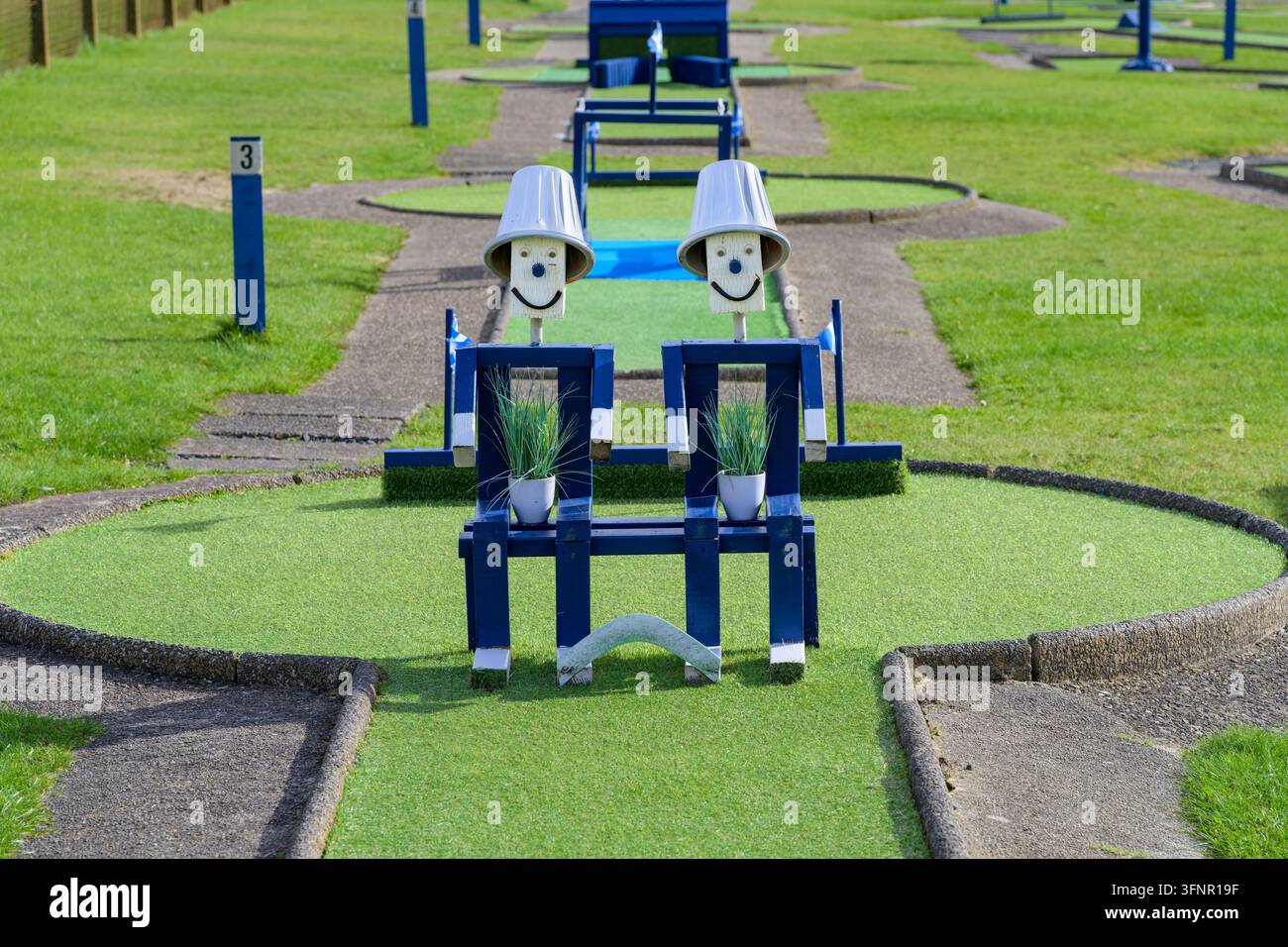 Dettaglio di un campo da golf pazzo, Scozia, Regno Unito Foto Stock