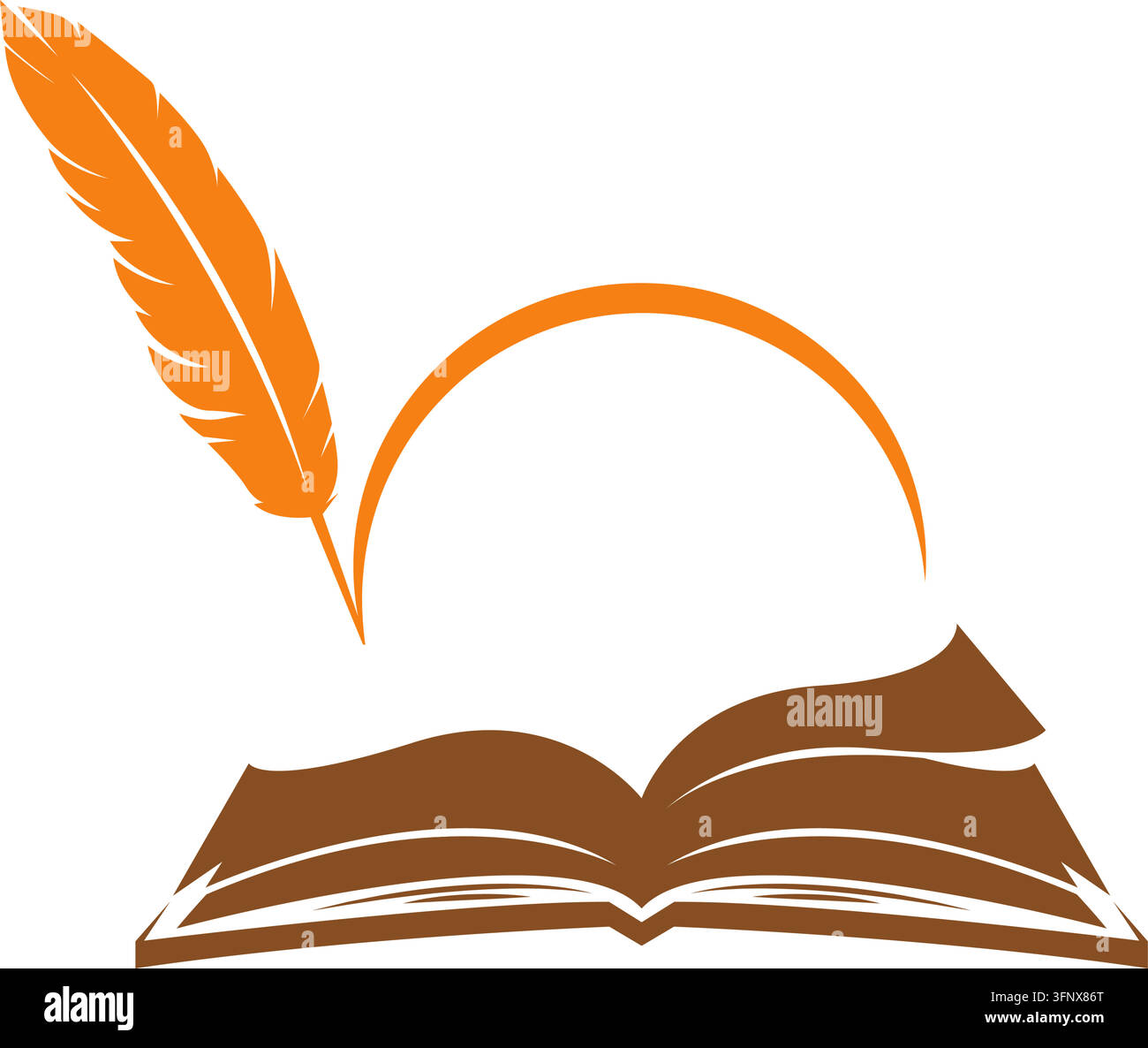 Illustrazione del logo per penna e libro Illustrazione Vettoriale