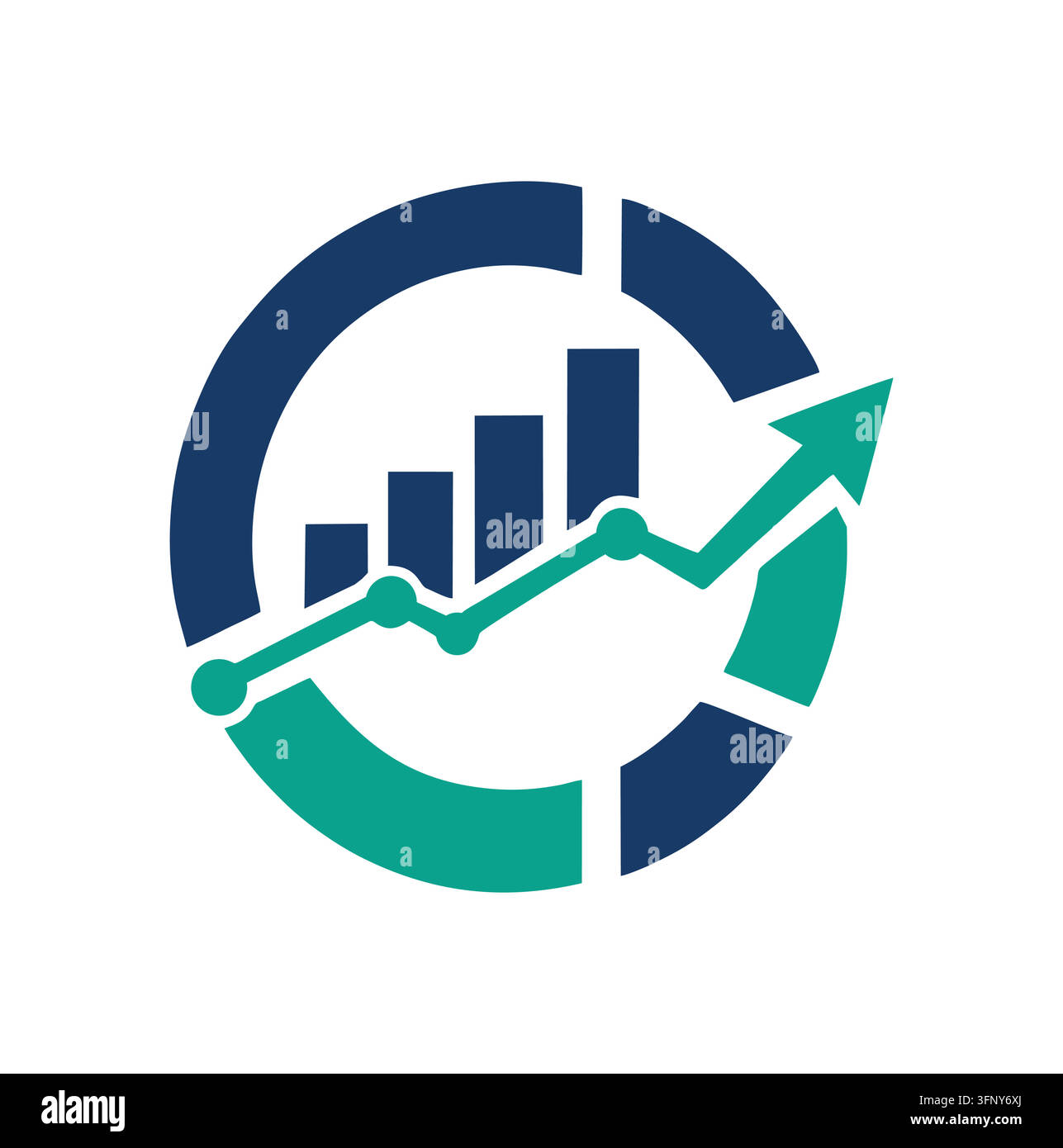 Grafico di analisi finanziaria professionale Freccia Logo di crescita aziendale Illustrazione Vettoriale