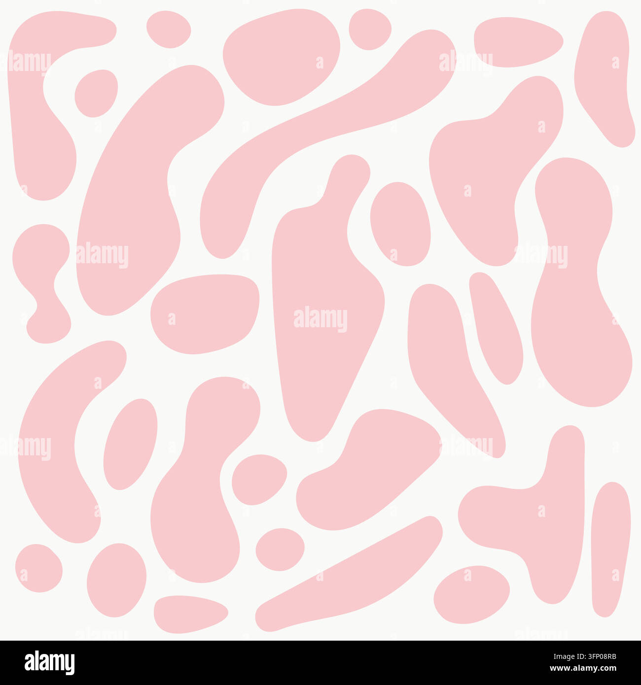 Bold pattern senza cuciture rosa e bianco con macchie di mucca e dalmata, caratterizzato da forme irregolari. Ottimo per decorazioni creative, tessuti e carte da parati Illustrazione Vettoriale