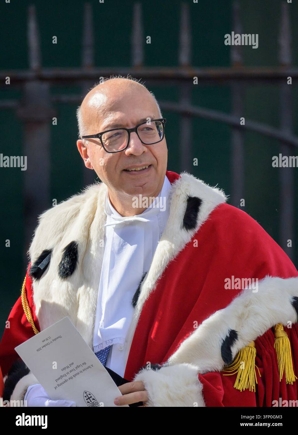 Pasquale D'Ascola - Presidente della Corte Suprema italiana - partecipa al servizio dei giudici nella Westminster Abbey che segna tradizionalmente l'inizio di Foto Stock
