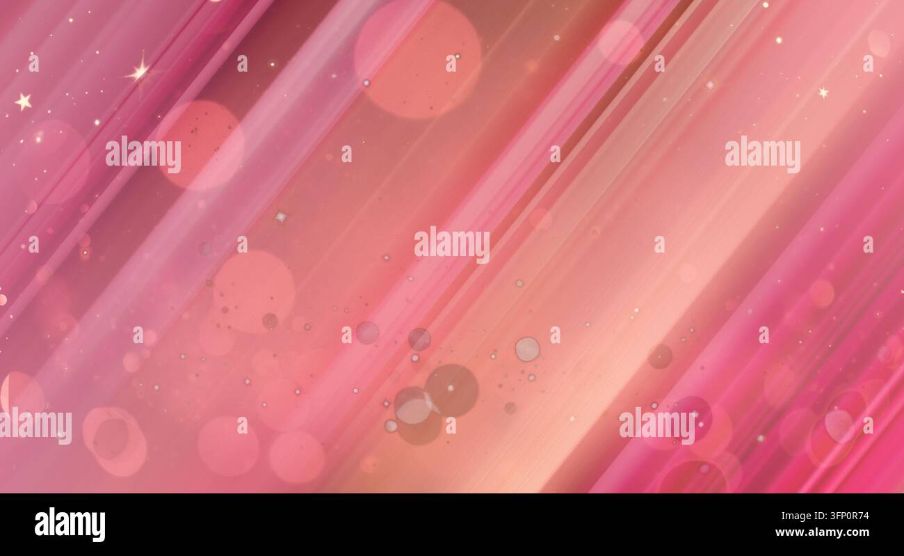 Sfondo astratto minimalista con effetti di bokeh rosa e bianchi sfocati. Foto Stock