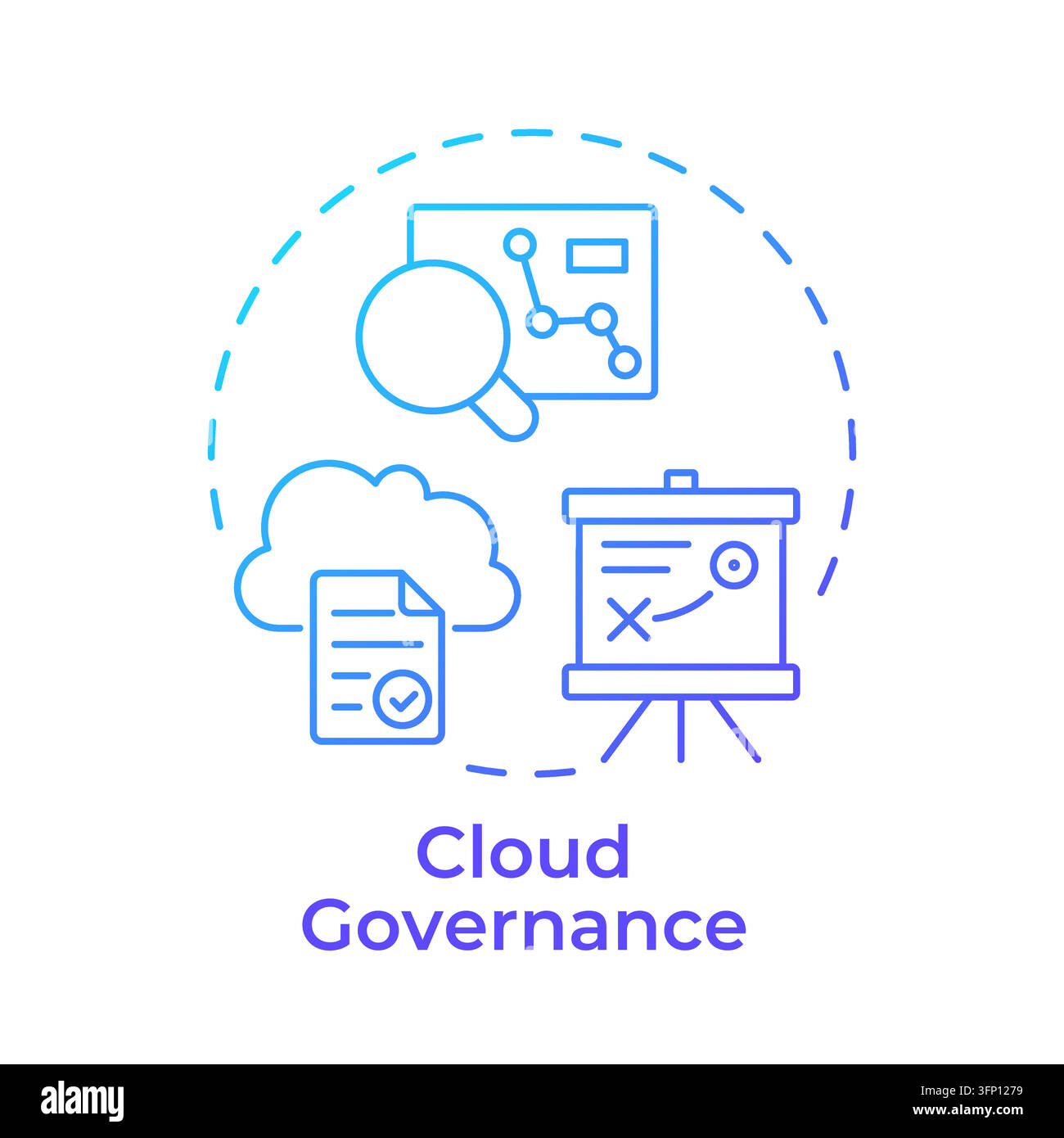 Icona di concetto di gradiente di governance cloud Illustrazione Vettoriale