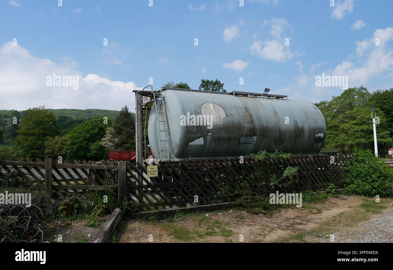 Materiale rotabile per merci ferroviarie restaurato Foto Stock