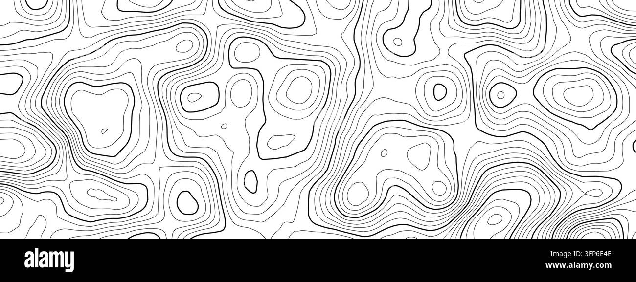 Mappa oceanica nautica per diagramma di modello radar e vettore sonar topografico. Navigazione fondo marino per suolo mondiale topografico e texture topo terrestre. Linea Illustrazione Vettoriale