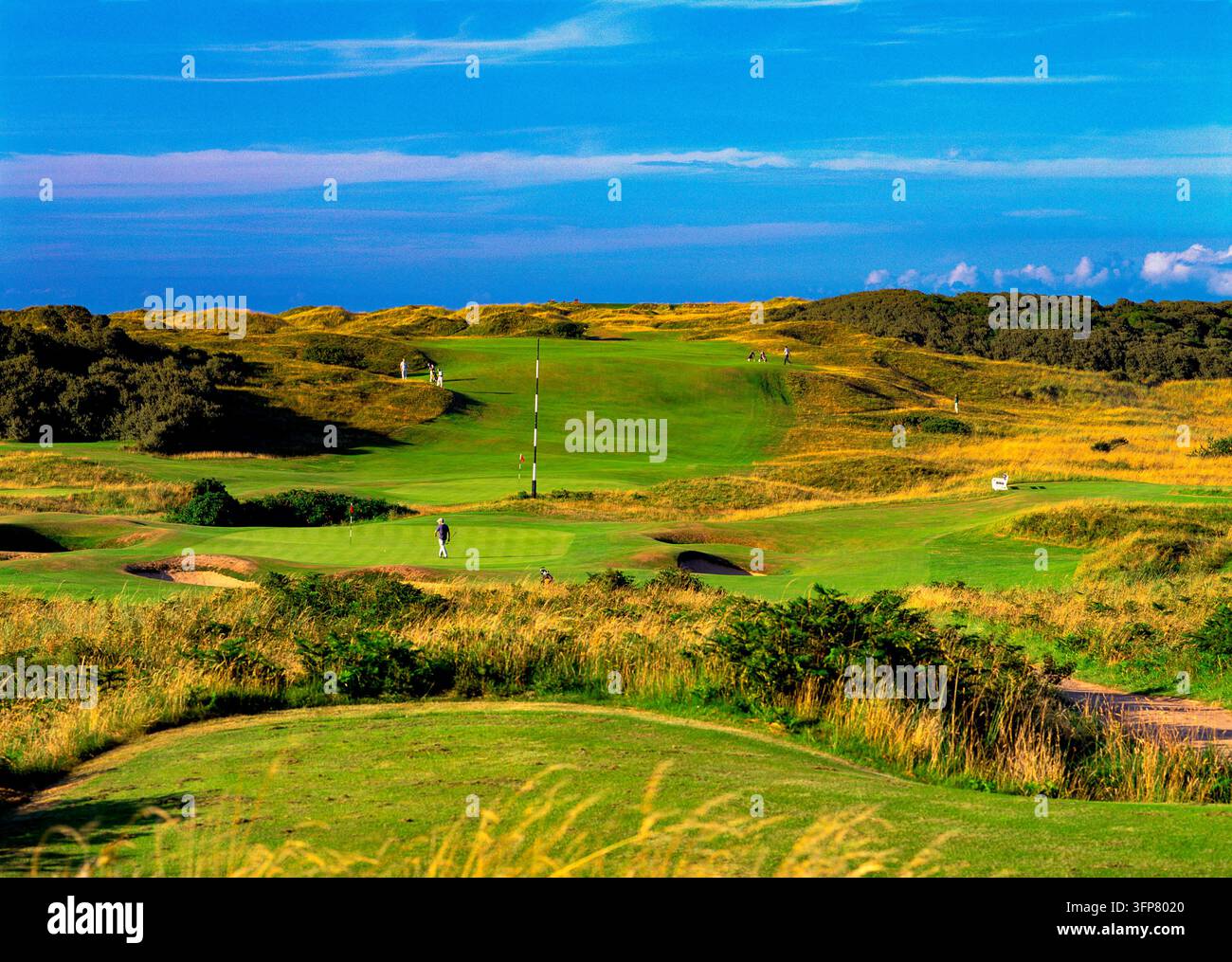 I 13° e 17° green del Royal Portrush County Antrim Irlanda del Nord Foto Stock