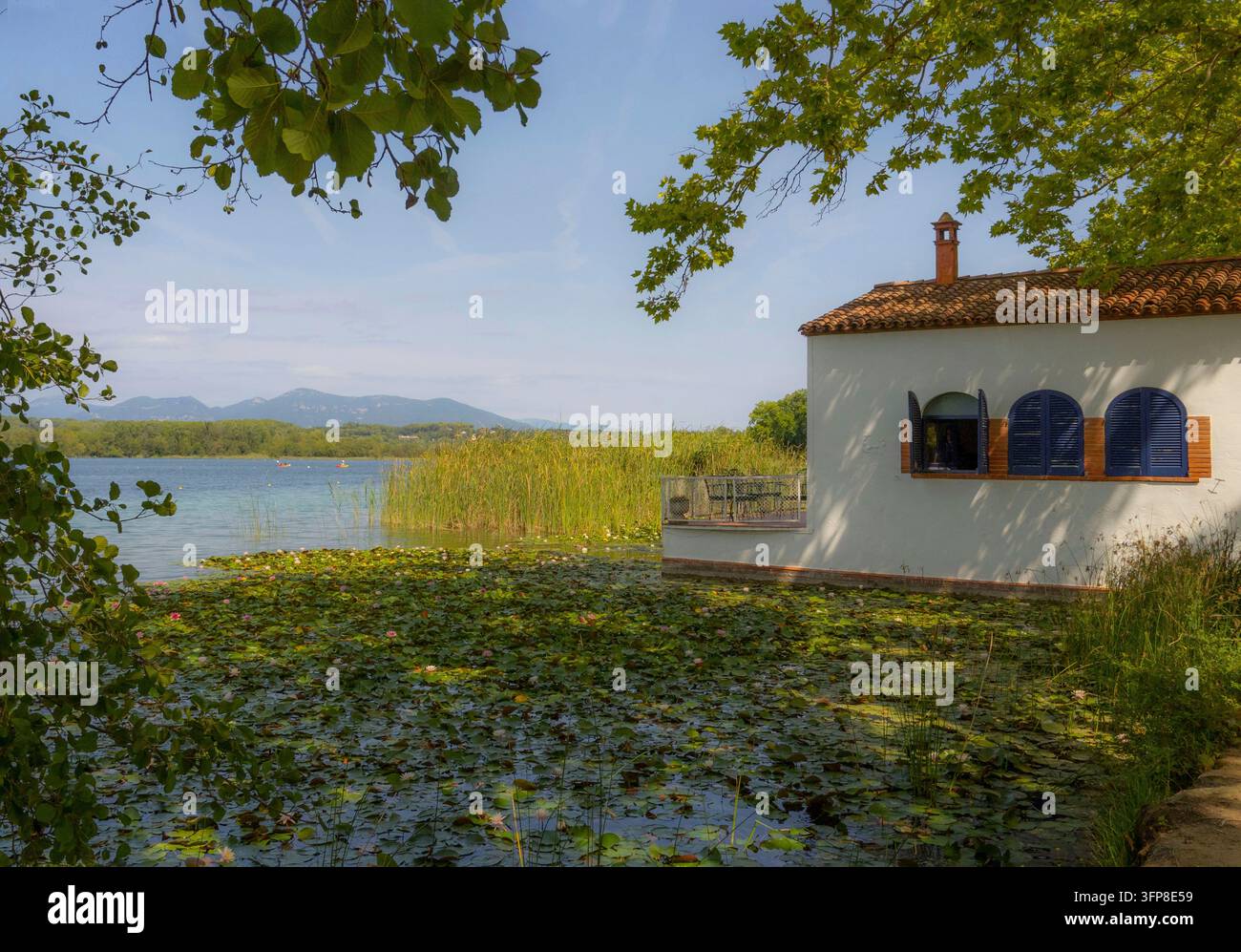 Il lago di Banyoles, Catalogna, Spagna Foto Stock