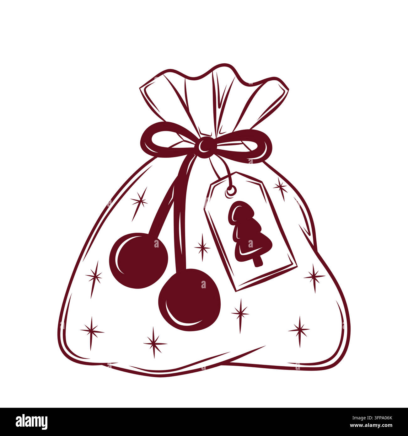 Illustrazione vettoriale di una borsa regalo di Natale Illustrazione Vettoriale
