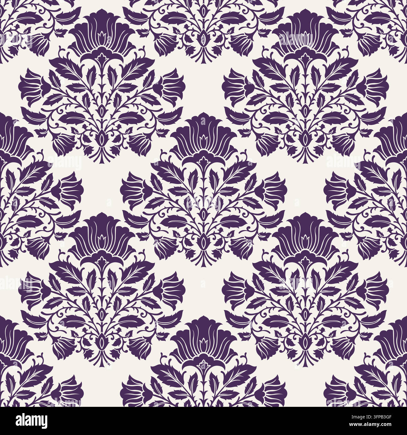 Ripetizione di bouquet damasco viola a mezza goccia Illustrazione Vettoriale