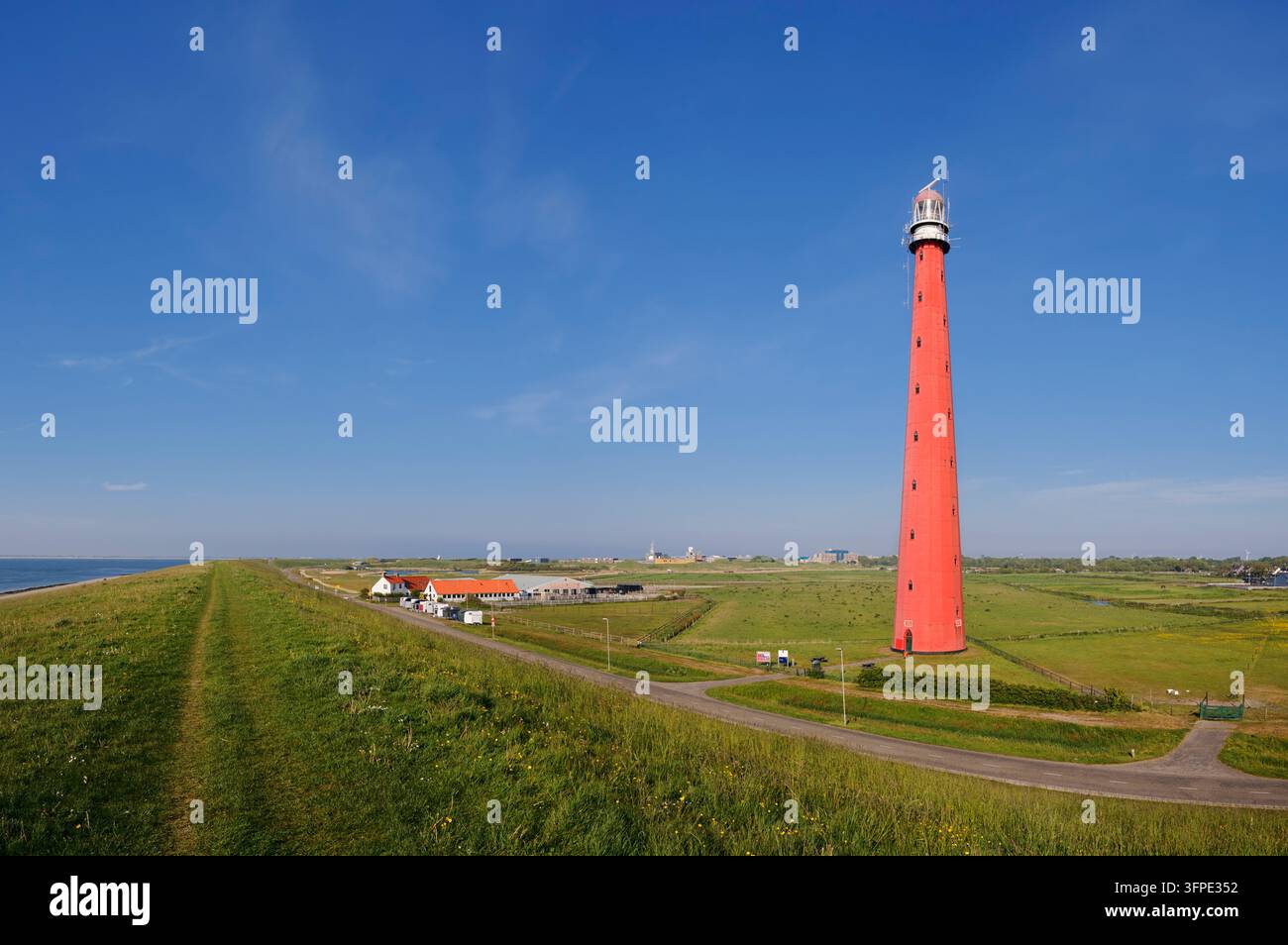 Faro Lange Jaap, Huisduinen, Den Helder, Olanda Settentrionale, Paesi Bassi Foto Stock