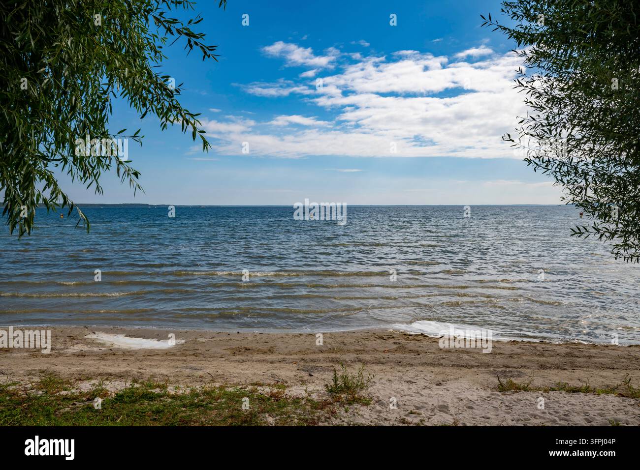 Vista sul lago Müritz, l’Esterno del Müritz, il Piccolo Mare, Waren, il Müritz, il Parco Nazionale del Müritz, Meclemburgo-Pomerania Anteriore, Germania Foto Stock