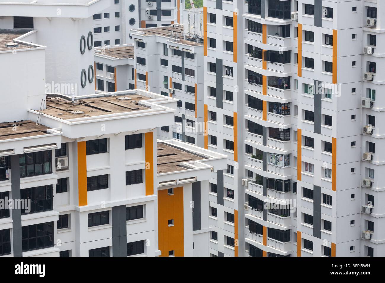 Appartamenti a Singapore per i singalesi da abitare. Le case costruite dall'autorità governativa HDB sono fortemente sovvenzionate. Foto Stock