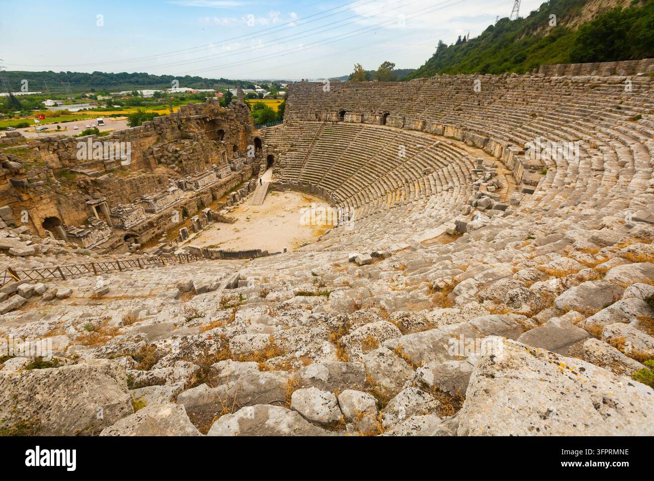 Auditorium semicircolare del Teatro Perge, Antalya, Turchia Foto Stock