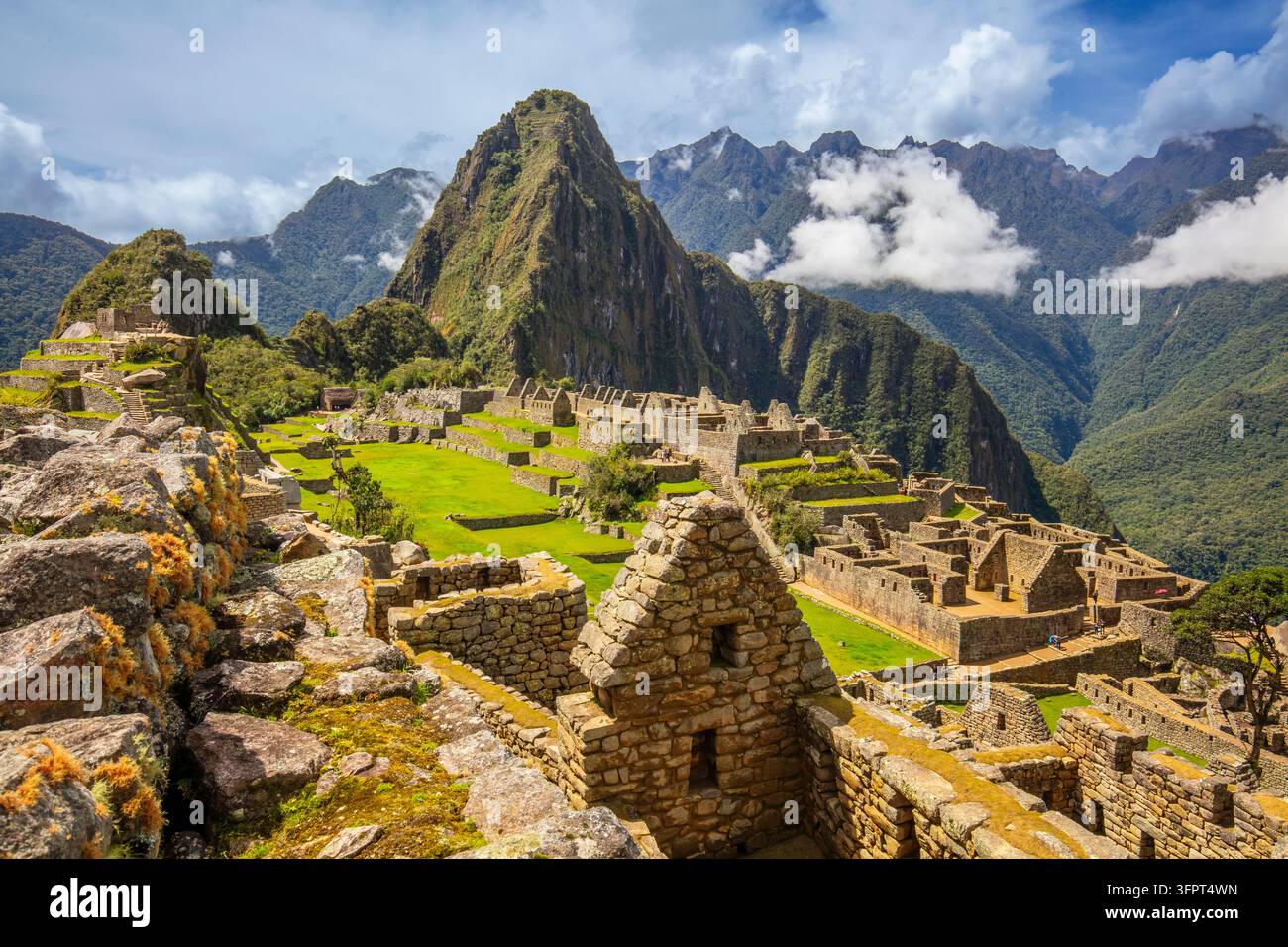 Machu Picchu, Cusco, Urubamba, Perù, Inca, UNESCO, Patrimonio Foto Stock