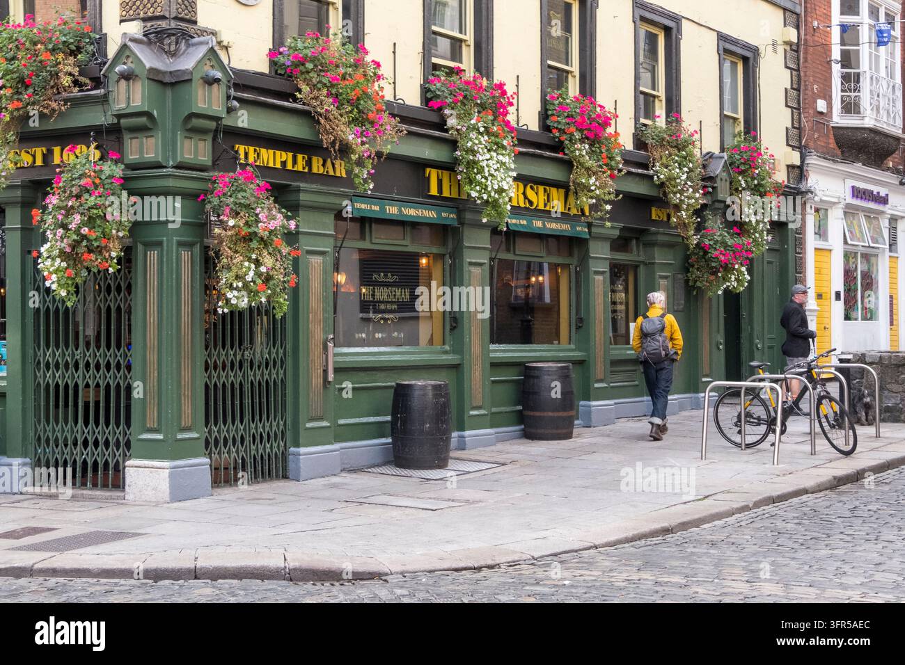 The Norseman, un pub tradizionale situato nel distretto di Temple Bar a Dublino, Irlanda. Foto Stock