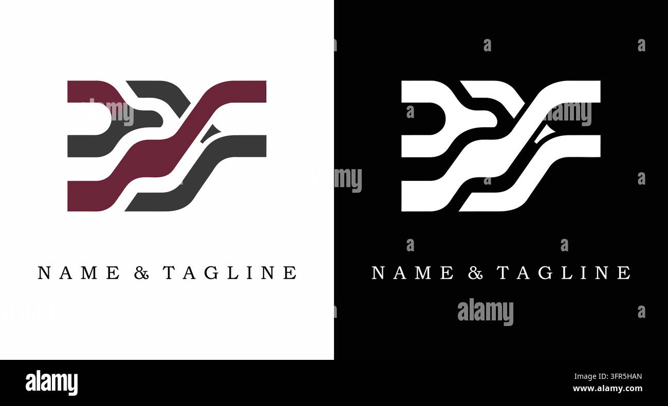 Concetto astratto di logo di rete di percorsi con forme sovrapposte connesse Illustrazione Vettoriale