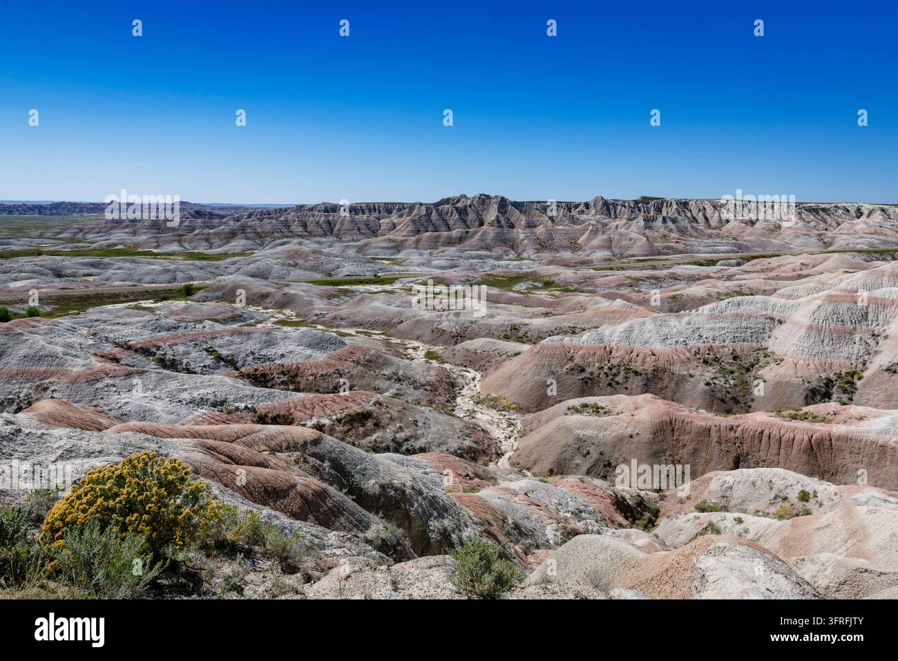 Punto di osservazione del Big Foot Pass nel parco nazionale delle Badlands Foto Stock