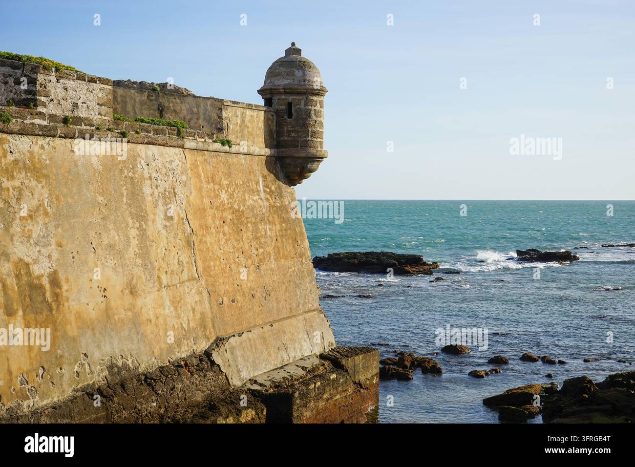 Castello di San Sebastian a Cadiz, Spagna Foto Stock