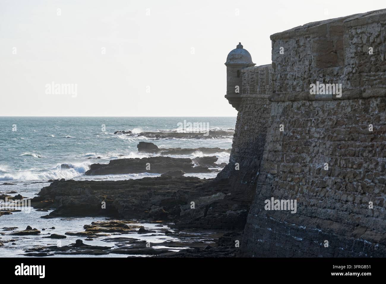 Castello di San Sebastian a Cadiz, Spagna Foto Stock