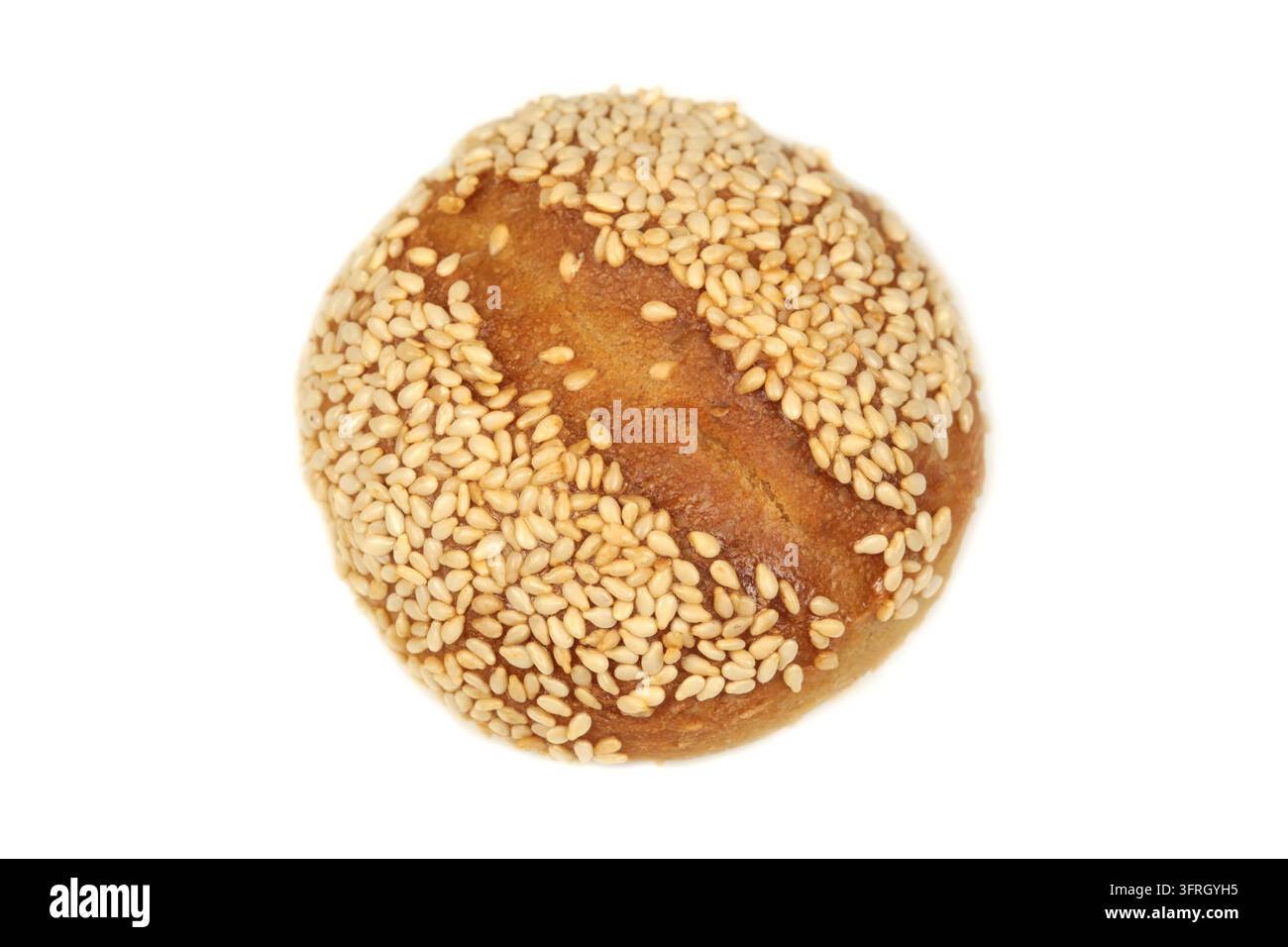 Sesame bun isolati su sfondo bianco Foto Stock
