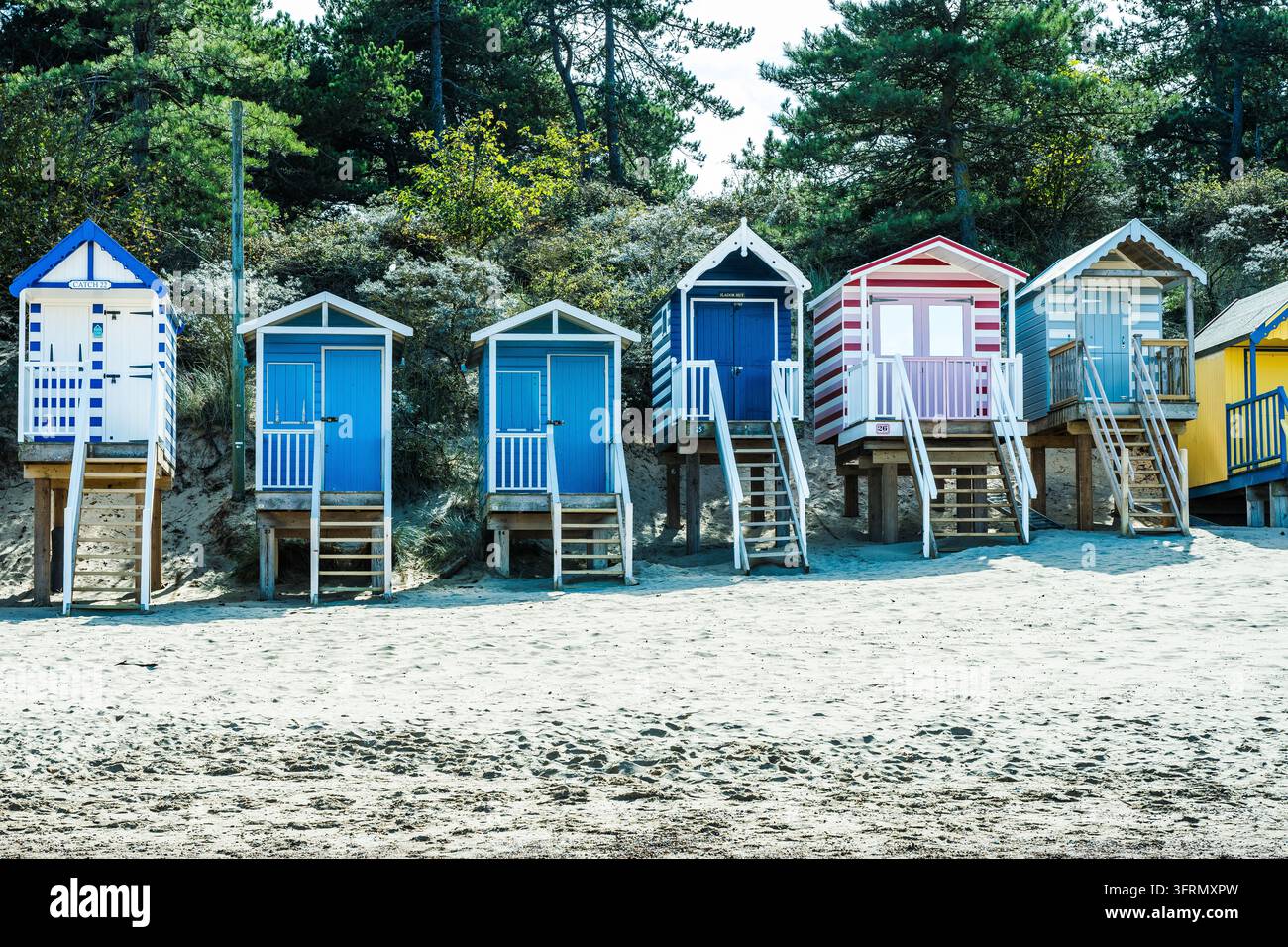 Capanne sulla spiaggia di Wells Next The Sea Foto Stock