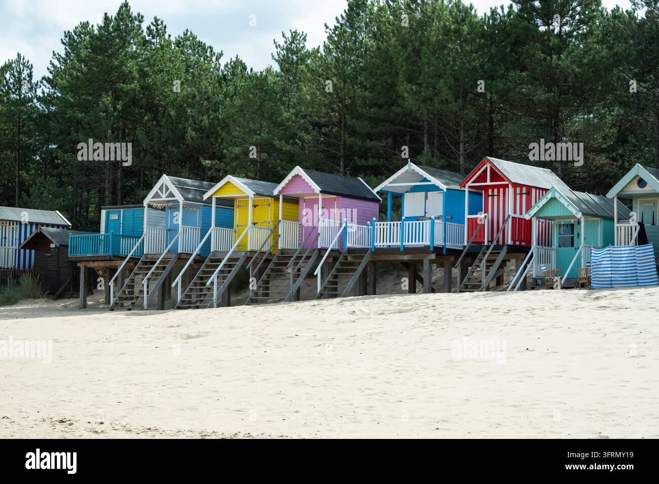 Capanne sulla spiaggia di Wells Next The Sea Foto Stock