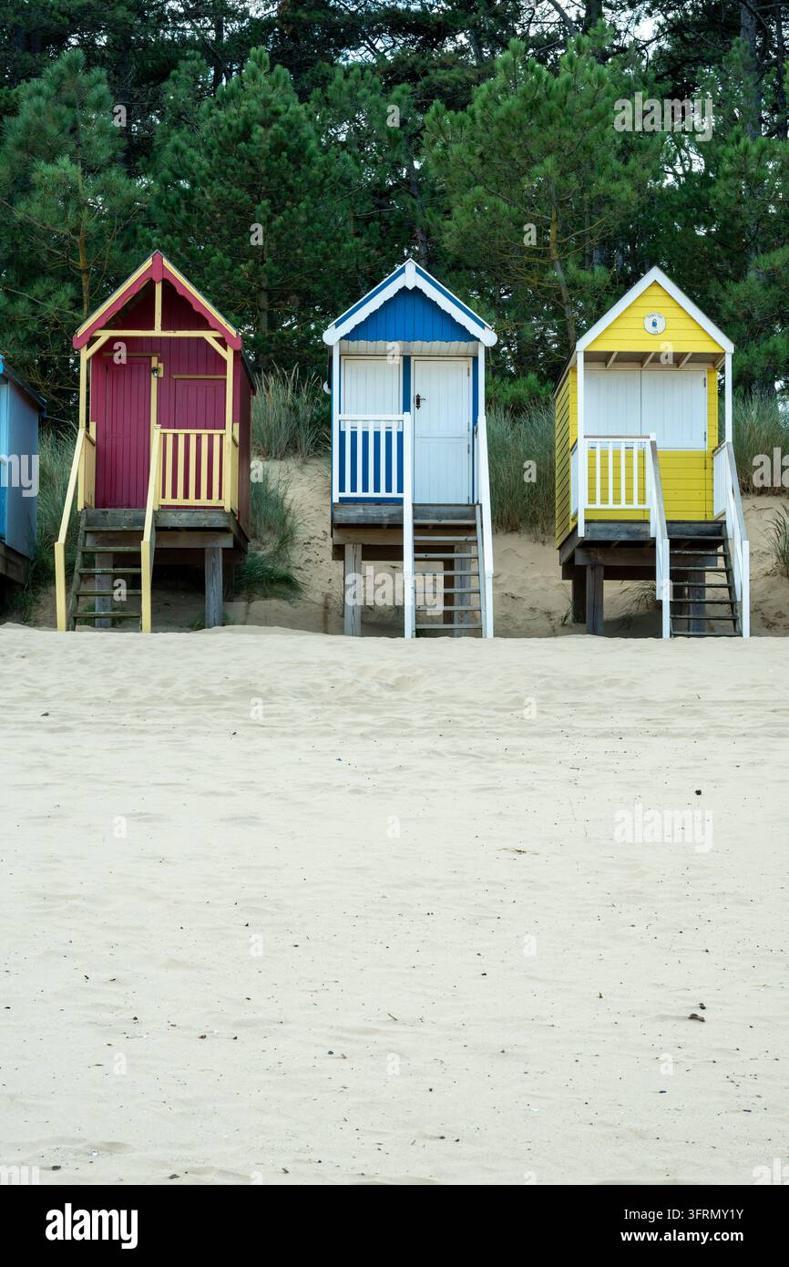 Capanne sulla spiaggia di Wells Next The Sea Foto Stock