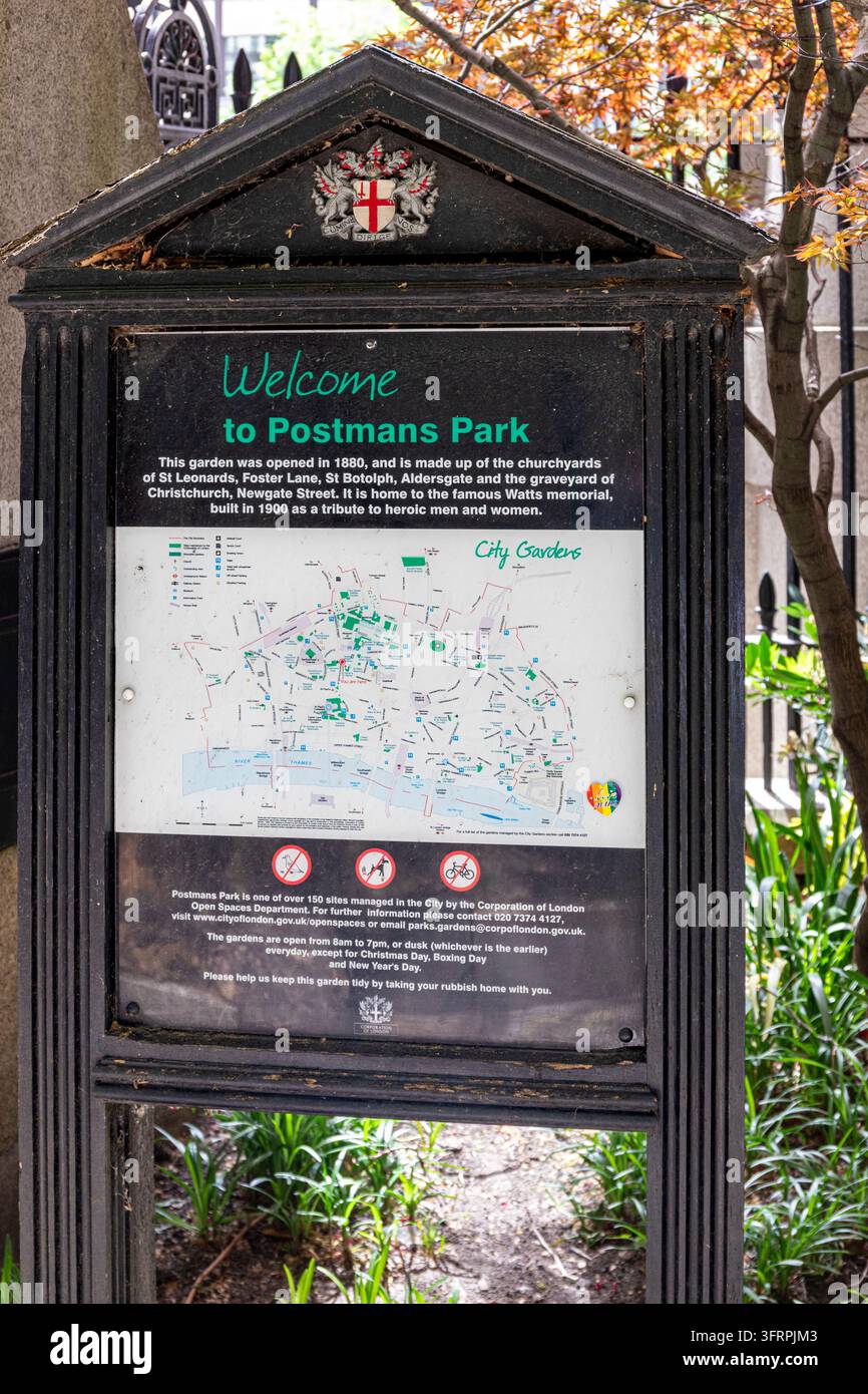 Postmans Park vicino a King Edward Street, City of London, Inghilterra UK Foto Stock